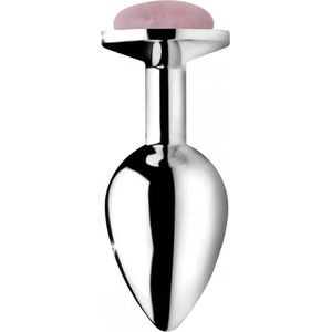 XR Brands Rose Quartz Gem - Butt Plug - Medium pink