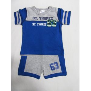 dirkje , kledingset , tshirt + short , st tropez , blauw , 3 maand 62