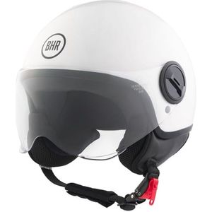 BHR 835 - Vespa helm - Wit - Maat L - Glanzend Witte Jethelm - Scooter en Motorhelm - Helm met Vizier