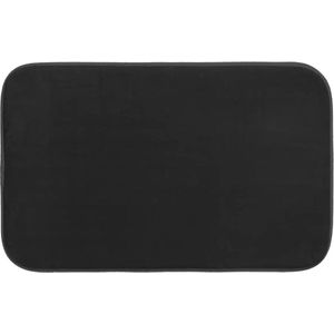 5Five Badkamerkleedje/badmat tapijt - memory foam - zwart - 48 x 80 cm - anti slip mat