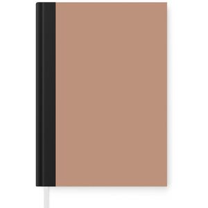 Notitieboek - Schrijfboek - Beige - Kleur - Roze - Notitieboekje klein - A5 formaat - Schrijfblok