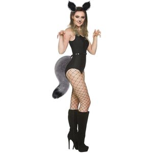 Cosplay kostuum kattenoren en staart set kunstbont - Dier themafeest kostuum Scherpe haarclips feestrekwisieten