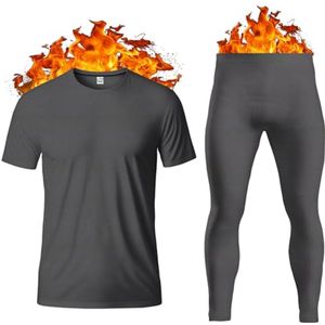 Thermisch Ondergoed voor Mannen - Korte Mouwen T-shirt en Lange Onderbroek - Ultra Zacht en Warm - Maten S t/m XXL