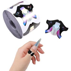300 Stuks Nagel Sjablonen - 1 Rol Nagel Sjablonen - Modelling Sjablonen - Nagelverlenging - Hechtende Gel - Nagelvormen voor Kunstnagels