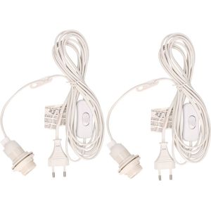 Kerststerren Verlichting Set van 2x Stuks - Witte Lichtkabels met E14 Fitting - 4 Meter