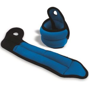 RS Sports polsgewichten l neopreen l 1 kg l blauw zwart