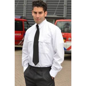 Heren Pilot Shirt - Overhemd - Lange Mouw - Wit - 6XL (51/52)