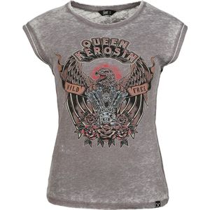 Queen Kerosin Wild Free Dames Top - grijs - L