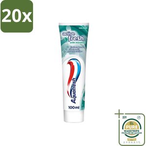 20 x Aquafresh - Tandpasta - Verfrissende Reiniging - Menthol - 100 ml - Grootverpakking - Tandpasta Menthol - Frisse Adem - Verfrissende Reiniging - Tandpasta Met Menthol - Tandpasta Met Fluoride