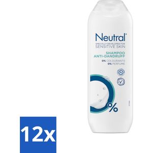 Neutral - Shampoo - Gevoelige Huid - Anti-Roos - 0% Kleurstof & Parfum - 250 ml - Voordeelverpakking - 12 stuks