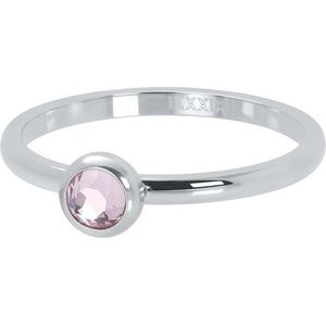iXXXi Jewelry - Vulring - Zilverkleurig - 1 Zirconia Pink - 2mm - Maat 19