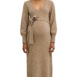 Vertbaudet - Lange Zwangerschapsjurk - Chocoladebruin - Gemêleerd Tricot