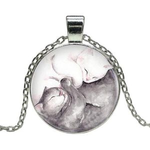 Fako Bijoux® - Ketting - Cabochon - Yin Yang - Poezen