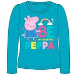 Blauw shirt van Peppa Big maat 122, Be Happy