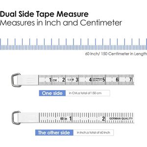 Flexibele Lichaamsmeting Bandmeter - Zachte Liniaal Meetlint 150 cm - RetractieOntwerp met Sleutelhanger