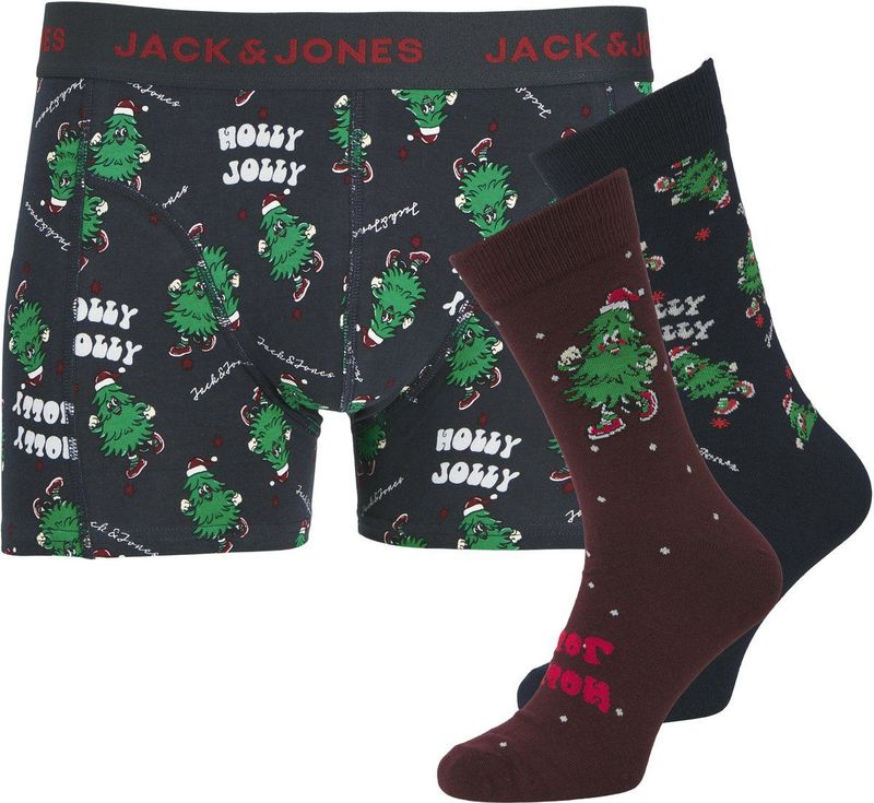 Jack & Jones - Giftbox 3P - Boxer & Sokken - Multi - Kerst Print