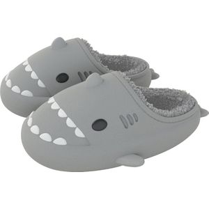 JAXY Haai Slippers - Shark Slides - Shark Slippers - Pantoffels Dames en Heren - Sloffen Jongens en Meisjes - Maat 40-41 - Grijs