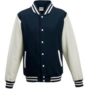 Just Hoods Varsity Jacket JH043 - OXFORD NAVY/WHITE - L