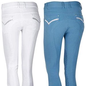 Dames Rijbroek met Siliconen Kniestukken en Pailletten