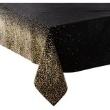 DELUXE XXL tafelkleed - Leop zwart met goud - 140 x 360 cm - Kersttafelkleed