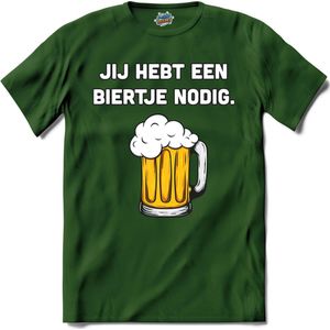 Biertje nodig? - Bier kleding cadeau - bierpakket kado idee - grappige bierglazen drank feest teksten en zinnen - T-Shirt - Heren - Bottle Groen - Maat 3XL