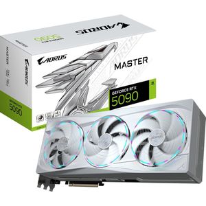 GIGABYTE NVIDIA GeForce RTX 5090 AORUS MASTER ICE 32G - Videokaart - 32GB - GDDR7 - PCIe 5.0 - 1x HDMI 2.1 - 3x DisplayPort 2.1