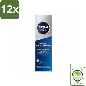 NIVEA MEN - Anti-Age - Hydraterende Gezichtsgel met Hyaluron - 50 ml - Voordeelverpakking - 12 stuks - Anti-ouderdom - Gezichtsgel