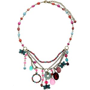 Behave - Multi-color ketting met diverse hangers - Speelse en kleurrijke mode-accessoire