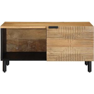 vidaXL Salontafel - Salontafels - Bijzettafel - Banktafel - Salontafel 80x50x40 cm massief mangohout bruin