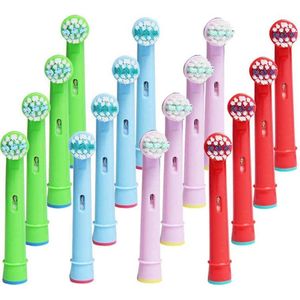 EB-10A Opzetborstels Voor Kids - 16 stuks - Vardaan Vervangende Opzetborstelkop Voor Kinderen - Voor Elektrische Tandenborstels - Opzetborstel Oral B - Junior - Zacht - Mondhygiëne - 16x