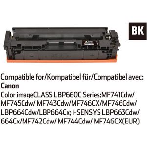 INKFIND 055 Zwart tonercartridge compatibel met Canon 055 Canon055 Zwart toner cartridge - 1-pack Zwart