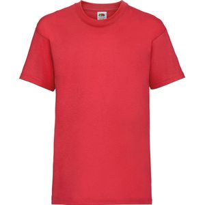 Fruit Of The Loom Kinder Unisex Valueweight T-shirt Korte Mouwen (2 stuks) (Rood)