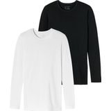 SCHIESSER Shirt  zwart / wit