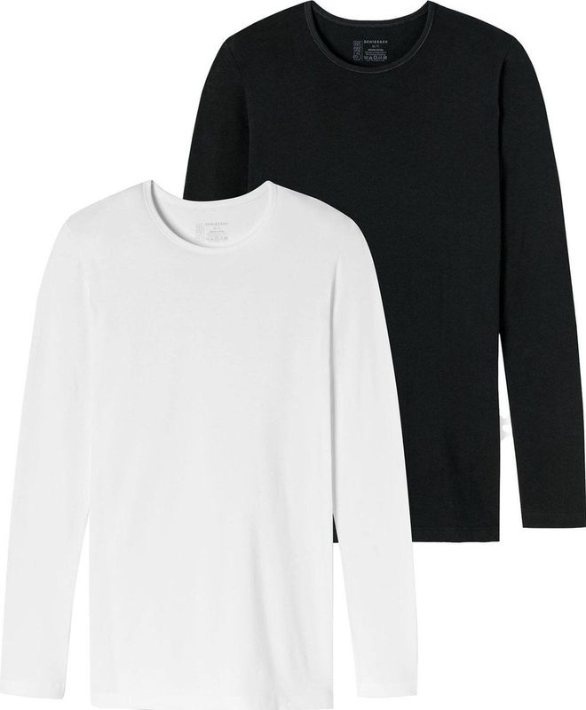 SCHIESSER Shirt  zwart / wit