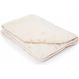 Deken 100% Wol - Dubbelzijdig - Puur Australische Merino & Kameel Blend CORA – Beige Wit Premium Wollen Deken OnceDoce® 2 x 450 g/m² - Warm Ademend Zacht – Woolmark ® Keurmerk - Wasbaar – EXTRA GROOT lits-jumeaux 260x200cm