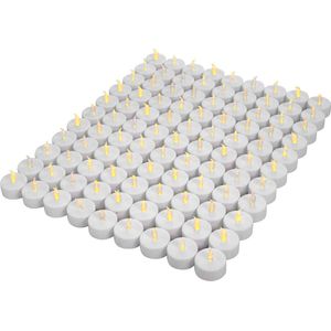 Waxinelichtjes op batterijen - Waxinelichtjes LED - Waxinelichtjes oplaadbaar - Theelichtjes - Wit