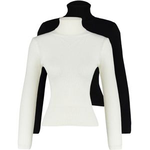 Trendyol Antraciet-Beige Dubbelpak Gebreide Trui Twoaw22Kz1767