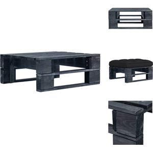 vidaXL Poef - Poefs - Poefen - Pallet Poef - Tuinhocker pallet zwart geïmpregneerd grenenhout