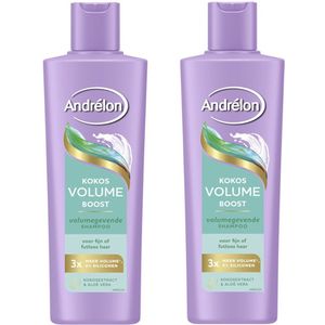 Andrélon Shampoo - Kokos Volume Boost - 2 x 250 ml - verrijkt met kokosextract en aloë vera