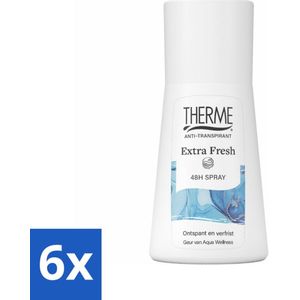 Therme - Extra Fresh 48H Spray - Anti-transpirant - Beschermend - 75ml - Voordeelverpakking - 6 stuks
