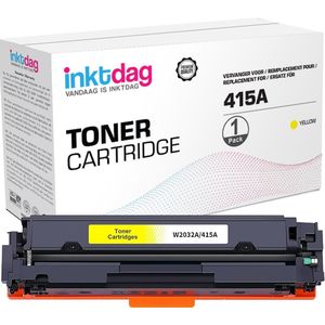 Inktdag huismerk toner cartridge voor HP W2032A, hp 415a (met chip) toner cartridge geel voor HP Color Laserjet Pro M454dn M454dw MFP M479dw M479fdn M479fdw