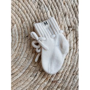 Bymirandless - Merino wollen babyslofjes Off White - 0 tot 10 maanden - Baby