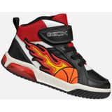 Geox - Inek - Sneakers - Zwart en Rood - Met Verlichting