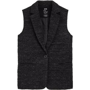 WE Fashion - Meisjes gilet met glittergaren - Regular fit - Zwart -  Maat: 92