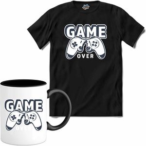 Game over | Gamen - Hobby - Controller - T-Shirt met mok - Unisex - Zwart - Maat XXL