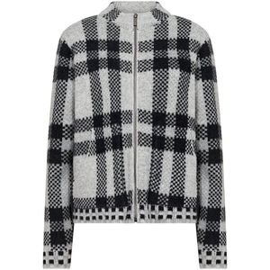 Soyaconcept - Gebreid Vest - Grijs/Zwart - Lange Mouw - Normale Pasvorm