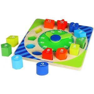 Houten Leerzame klok met - houten blokken 22-2 cm