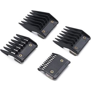 4-pack beperkte ijzeren kam geschikt voor haarknipscharen, kappersgereedschap accessoires, professionele haarknipgeleiders geschikt voor thuis en kappersgereedschap accessoires