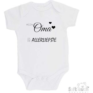 100% katoenen Romper ""Mijn oma is de allerliefste"" Unisex Katoen Wit/zwart 68/74