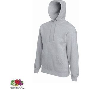 Fruit of the Loom Hoodie Heather Grey Maat L dubbellaagse capuchon